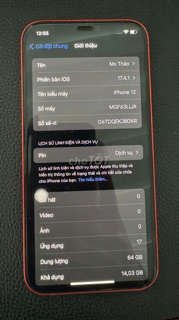 iPhone 12 64GB Đỏ. Mua bán Điện thoại tại Quận Lê Chân Hải Phòng được đăng bởi Ms hình 1