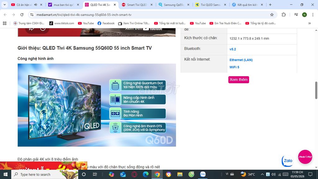 Tivi Samsung QA55Q60D. Mua bán Tivi, Âm thanh tại Huyện Châu Thành Long An được đăng bởi Trung Nguyen hình 1