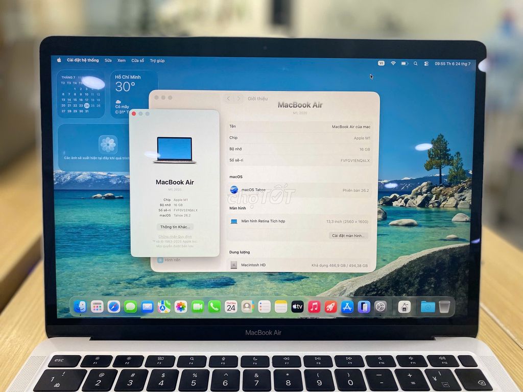 MacBook Air 2020 Chip M1 16GB/512GB. Mua bán Laptop tại Quận 10 Tp Hồ Chí Minh được đăng bởi Lapvn hình 1