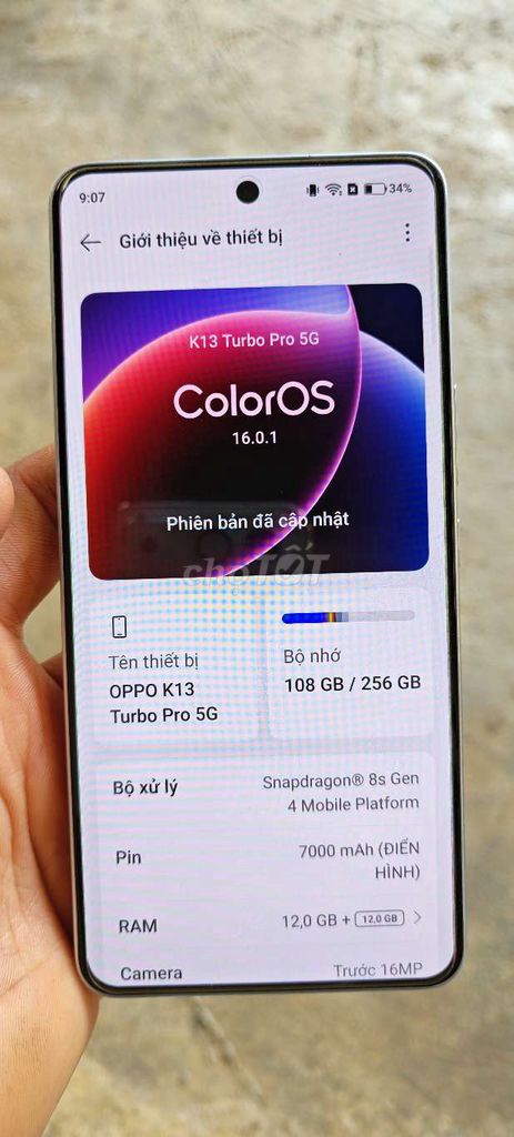 OPPO K13 Turbo Pro 5G 256GB Bạc 99%. Mua bán Điện thoại tại Thành phố Buôn Ma Thuột Đắk Lắk được đăng bởi Anh Tuấn hình 1