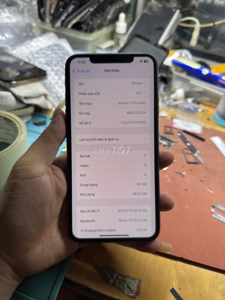 iPhone 11 Pro Max 64GB Xám Đã dùng. Mua bán Điện thoại tại Thị xã Bến Cát Bình Dương được đăng bởi Vũ tuấn hình 1