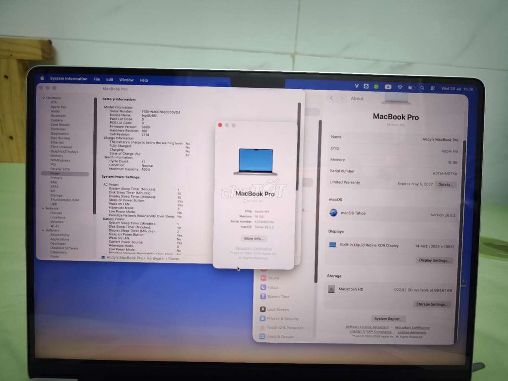 MacBook Pro 14 M5 16GB/1TB Bạc. Mua bán Laptop tại Quận Bình Tân Tp Hồ Chí Minh được đăng bởi Hoàng Ân hình 1