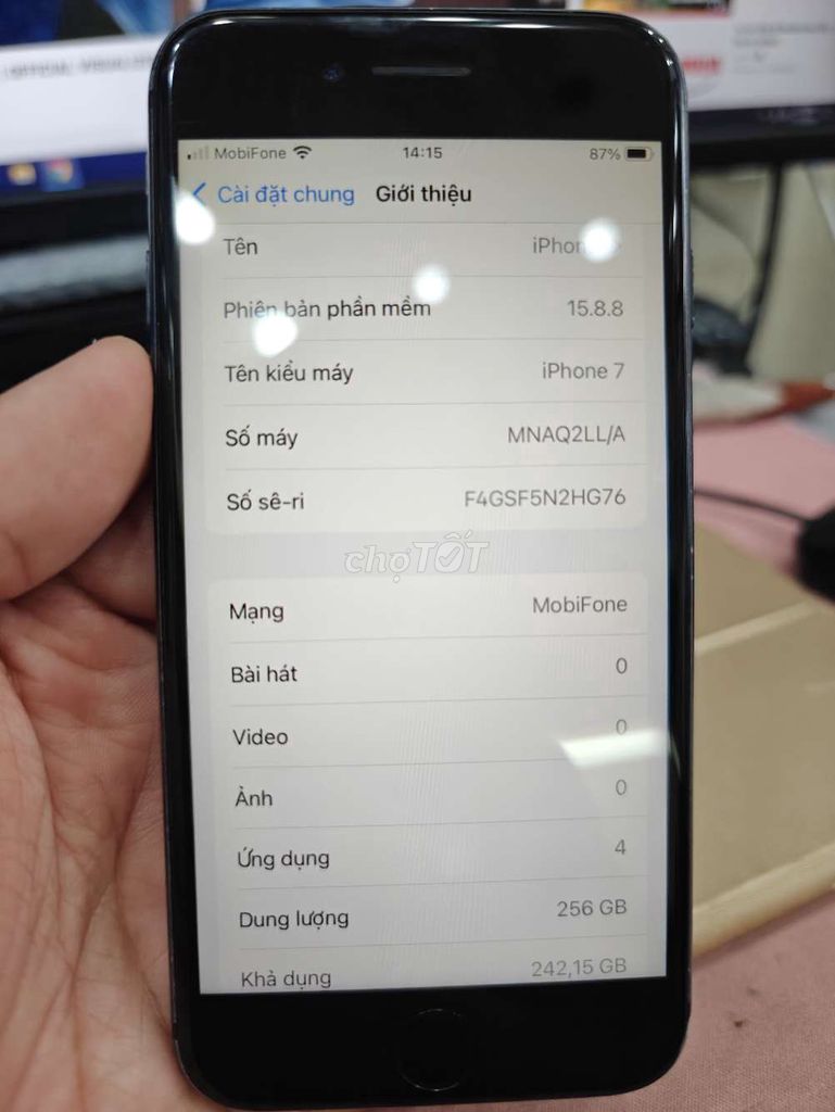 Apple iPhone 7 256GB Đen Mỹ Đã sử dụng. Mua bán Điện thoại tại Quận 11 Tp Hồ Chí Minh được đăng bởi Dương Quốc Long hình 1