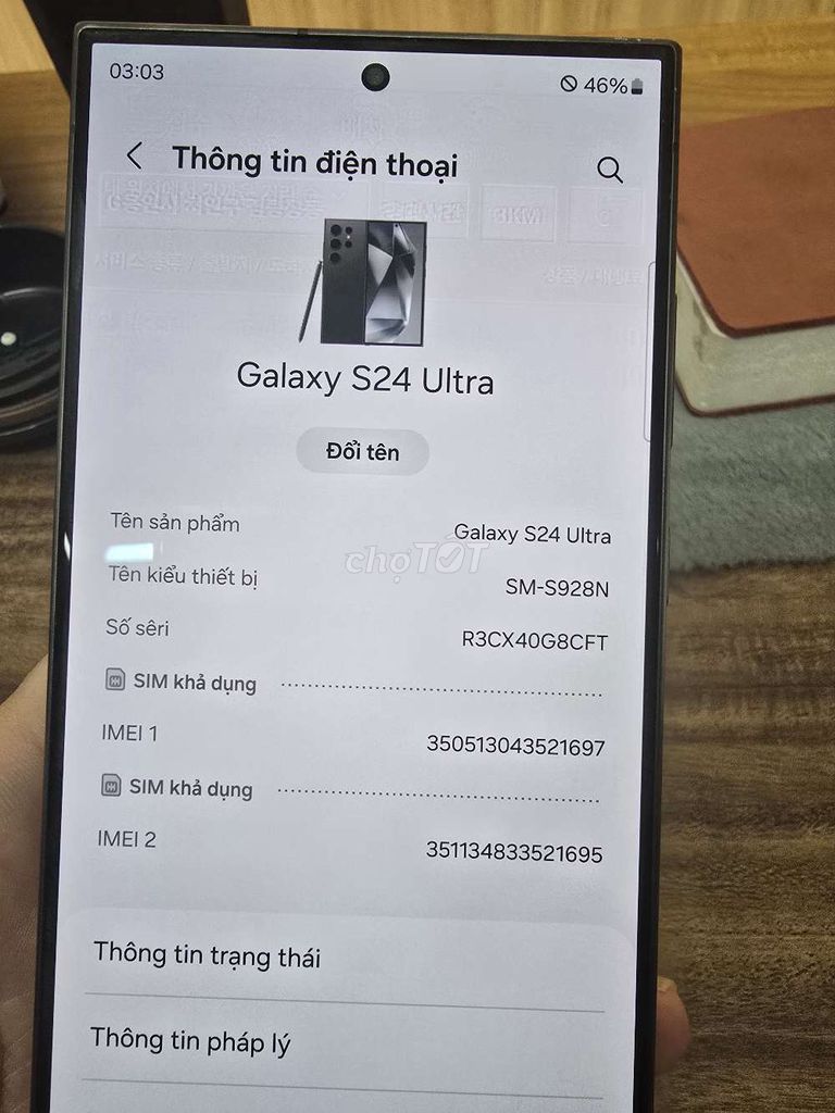 Samsung Galaxy S24 Ultra 12GB 256GB Xám Hàn Quốc. Mua bán Điện thoại tại Huyện Yên Phong Bắc Ninh được đăng bởi Until you hình 1