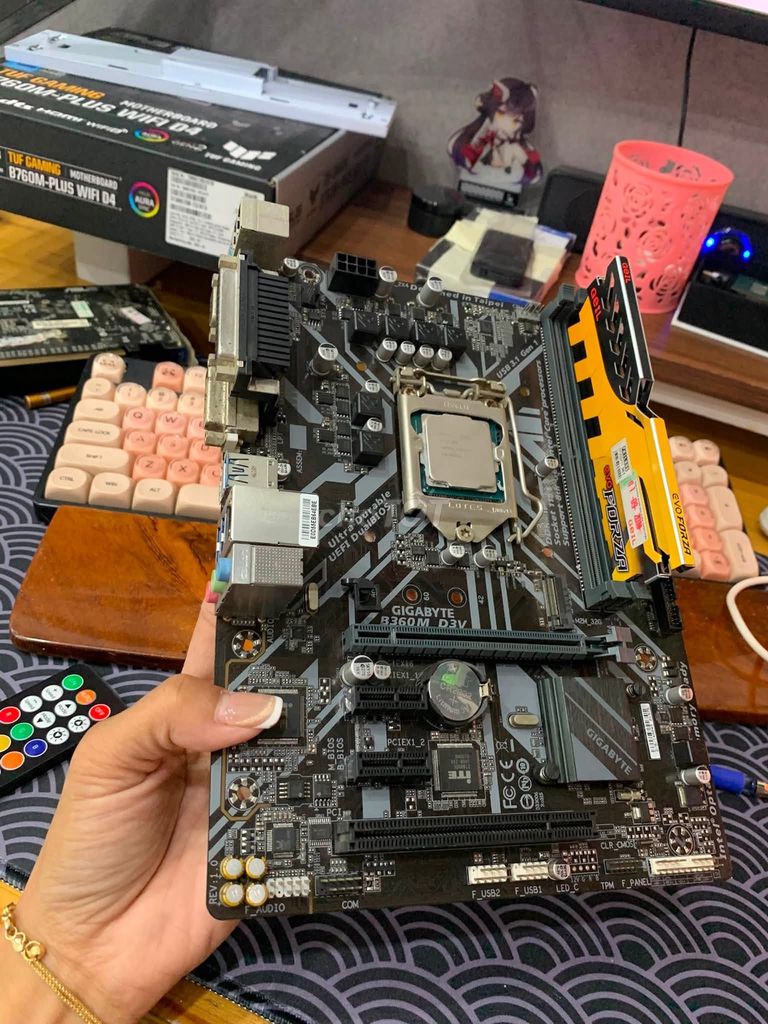 Gigabyte B360M CPU Intel I3 8100 RAM Geil 8GB. Mua bán Linh kiện (RAM, Card...) tại Quận Thanh Khê Đà Nẵng được đăng bởi AN PC  Đà Nẵng hình 1