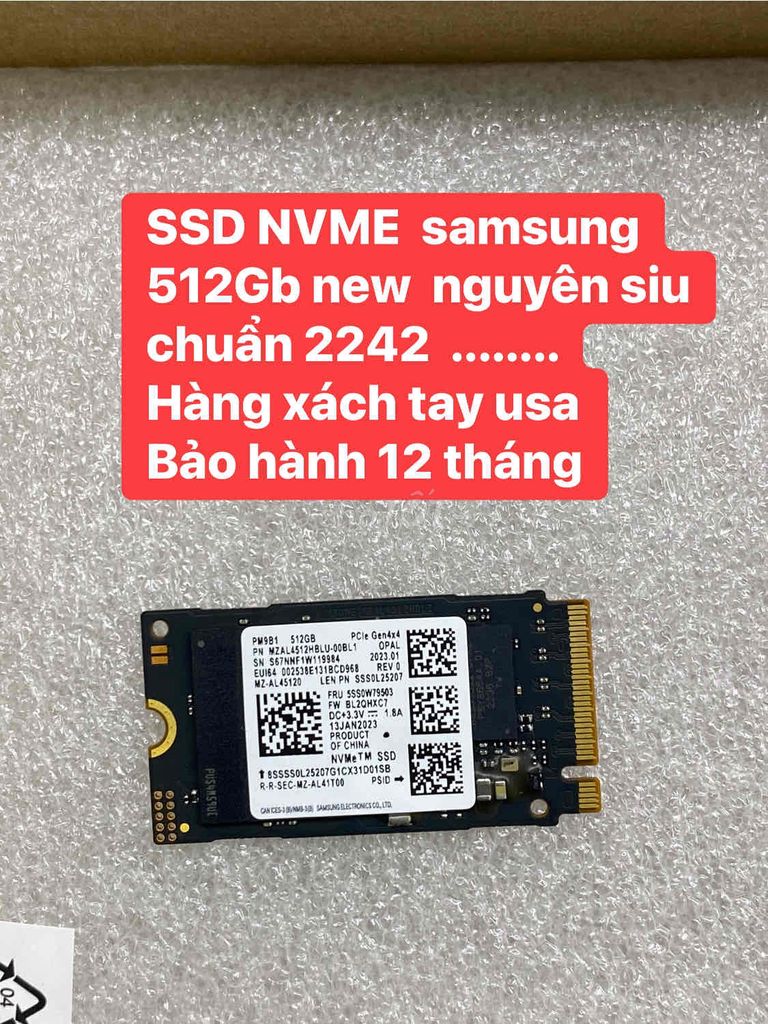 ssd nvme 512Gb samsung gen 4 ( chuẩn 2242) new