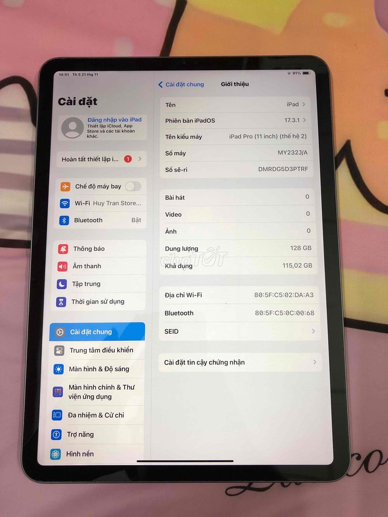 ipad pro 11" 2020 128Gb máy đẹp , màn đẹp