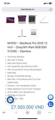 thanh lý laptop máy tính Mac book M1 pro 8GB /512g