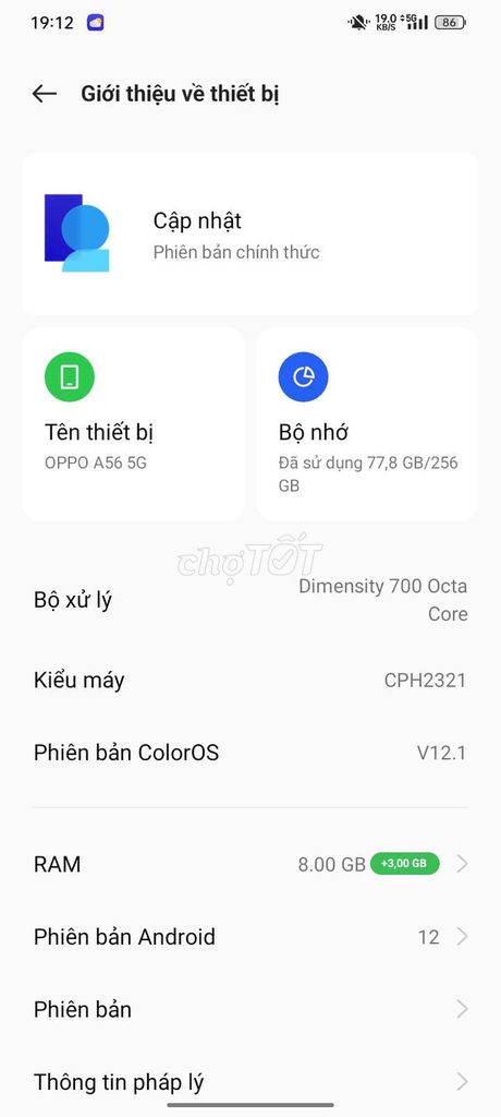 OPPO A56 5G 256GB. Mua bán Điện thoại tại Huyện Nhơn Trạch Đồng Nai được đăng bởi Huynh Hoa hình 1