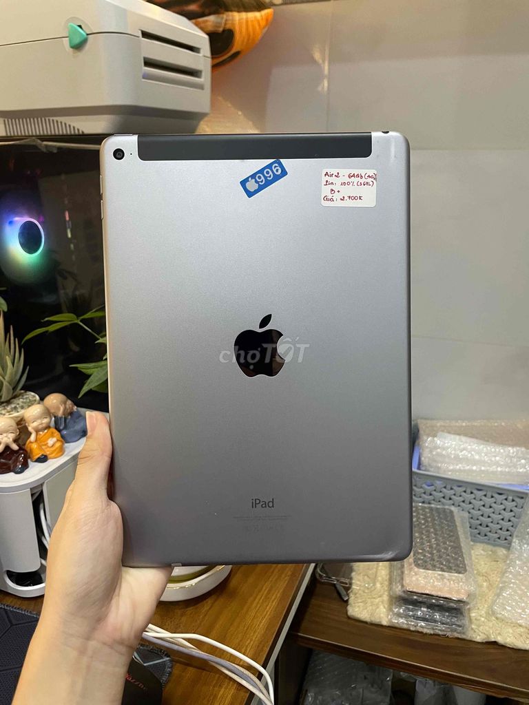 iPad Air 2 64GB bản Wifi + 4G (đen). Mua bán Máy tính bảng tại Huyện Hóc Môn Tp Hồ Chí Minh được đăng bởi Luân Hoài hình 1