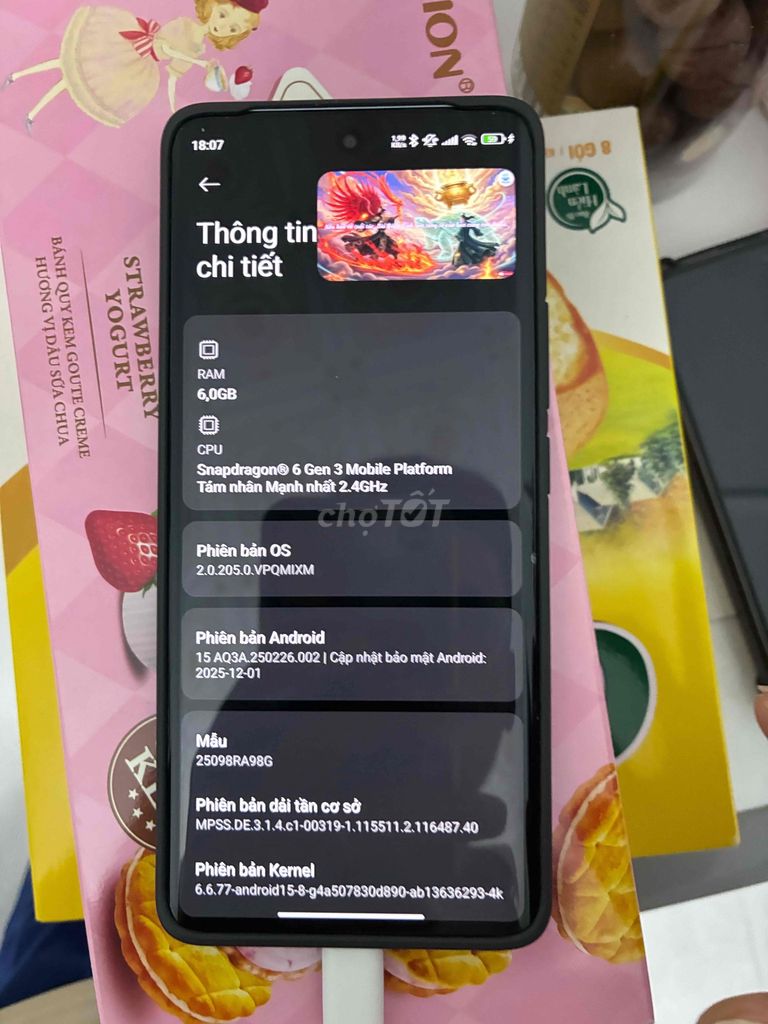 Xiaomi Redmi Note 15 5G 128GB Đen. Mua bán Điện thoại tại Huyện Tuy Phước Bình Định được đăng bởi Bùi Văn Mau hình 1