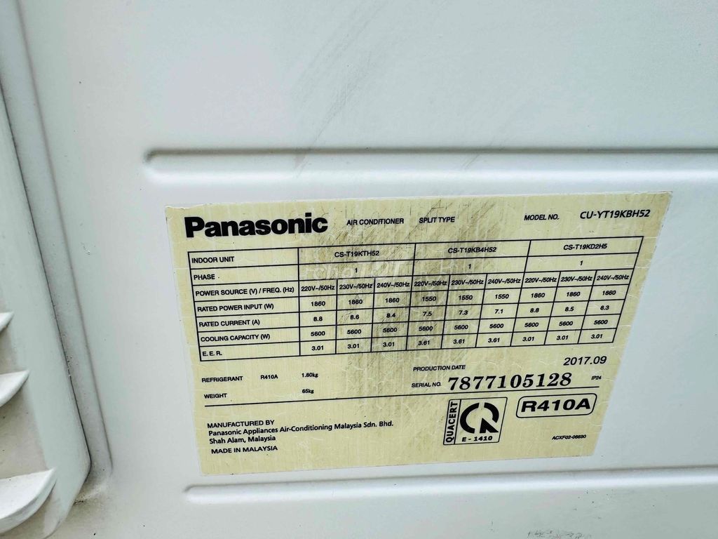 Máy lạnh Âm trần Panasonic 2.0Hp Inverter gas 410
