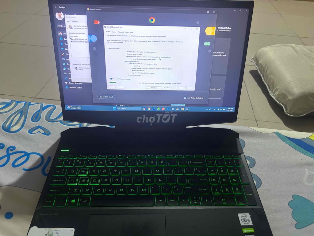 HP Pavilion Gaming 15-dk1xxx i5-10300H 15.6 inch 8. Mua bán Laptop tại Quận Bình Thạnh Tp Hồ Chí Minh được đăng bởi An Võ Trường hình 1