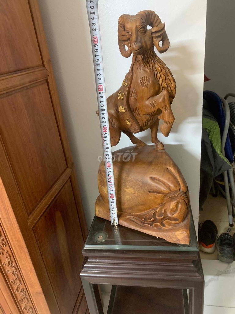 Tượng Dê gỗ tự nhiên Nâu. Mua bán Đồ sưu tầm, đồ cổ tại Huyện Hoài Đức Hà Nội được đăng bởi Ali hình 1