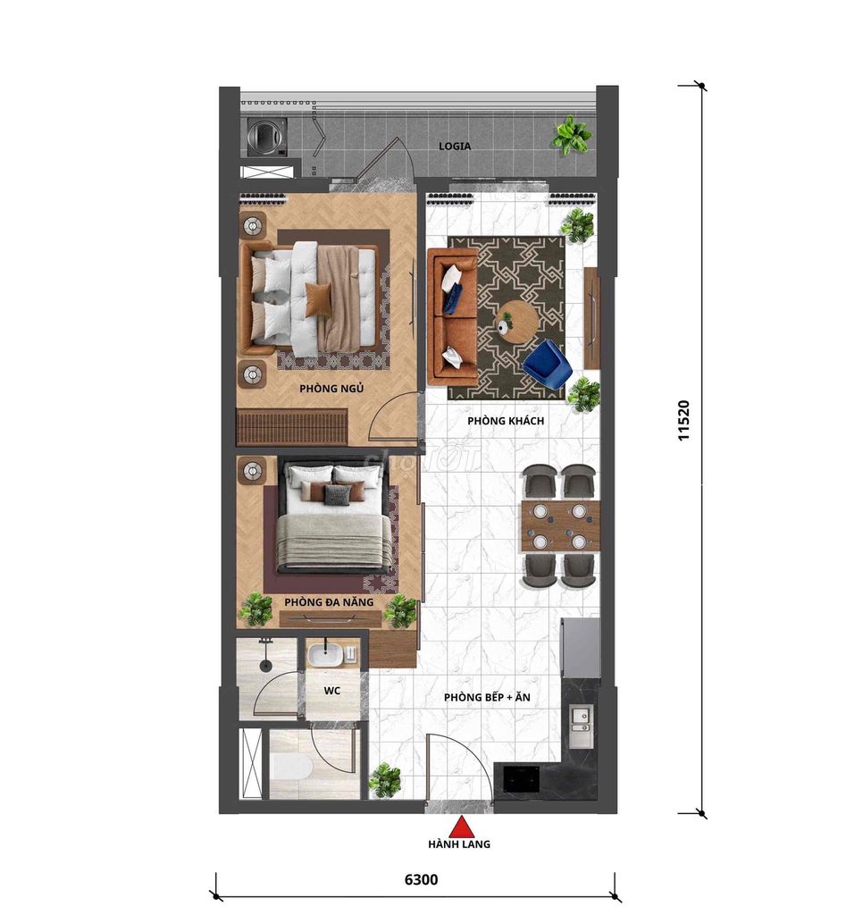CĂN 2PN GIÁ CHỈ 2.426TỶ - NAM HOÀ XUÂN - FOURS TOWR
