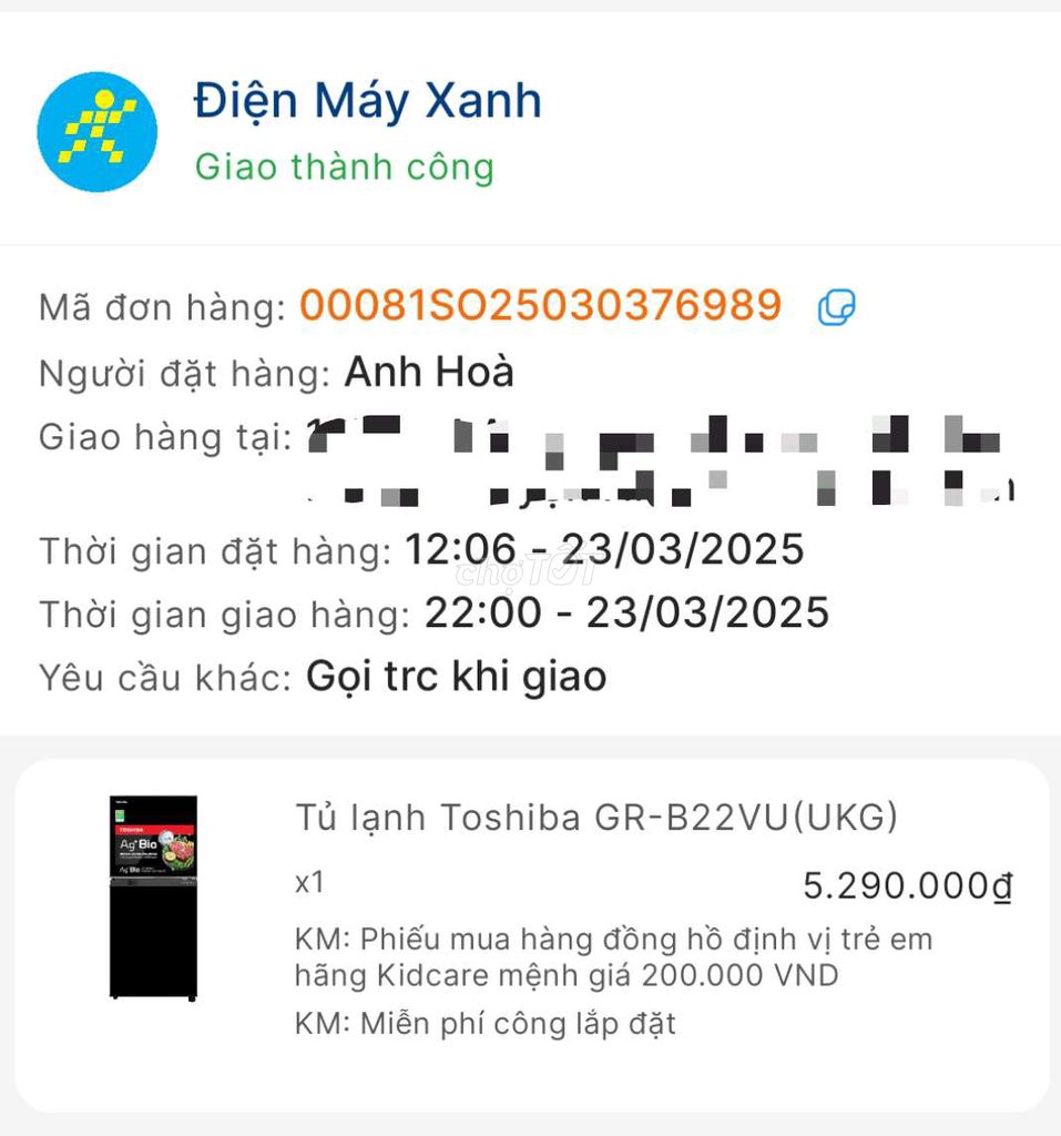 Tủ Toshiba inverter 180l còn bảo hành 9 tháng ĐMX