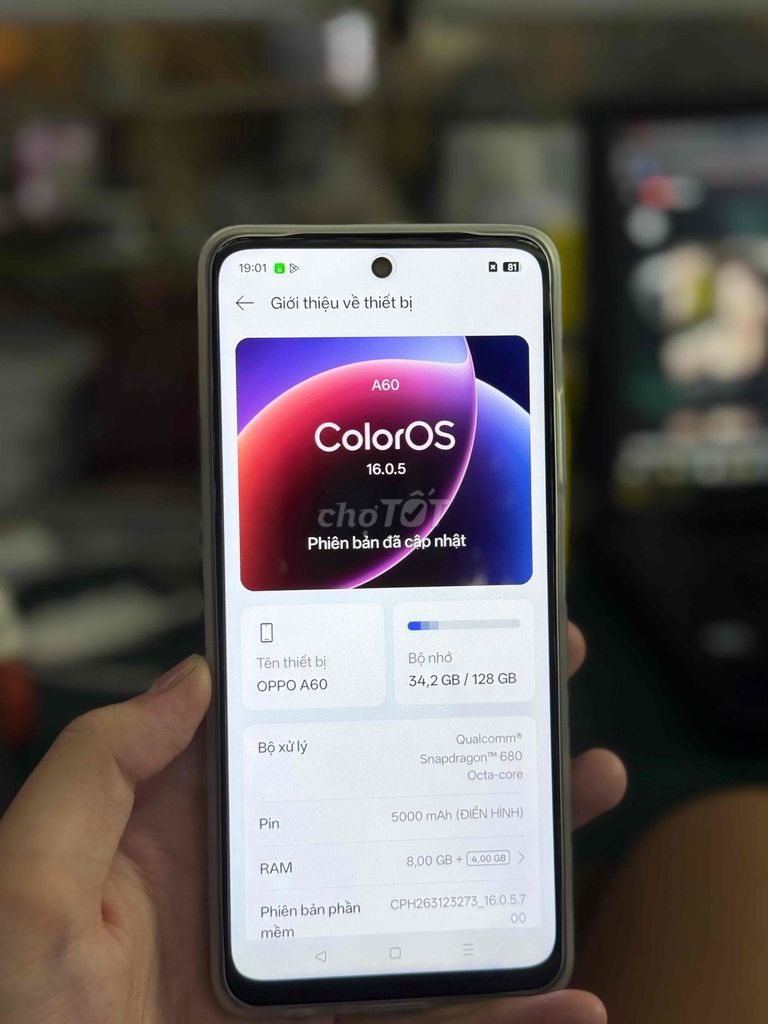 OPPO A60 8GB/128GB Xám Snapdragon 680. Mua bán Điện thoại tại Quận Nam Từ Liêm Hà Nội được đăng bởi NCT Beat hình 1