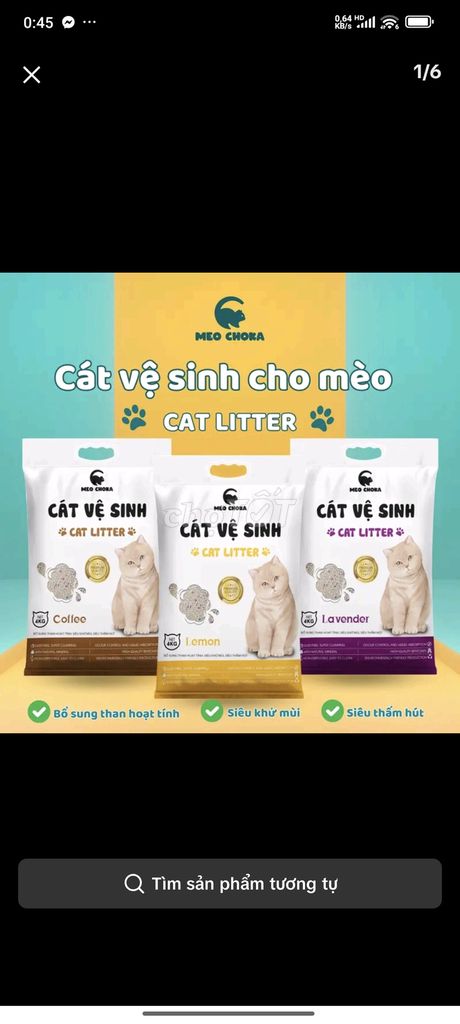 Cát vệ sinh cho mèo cao cấp