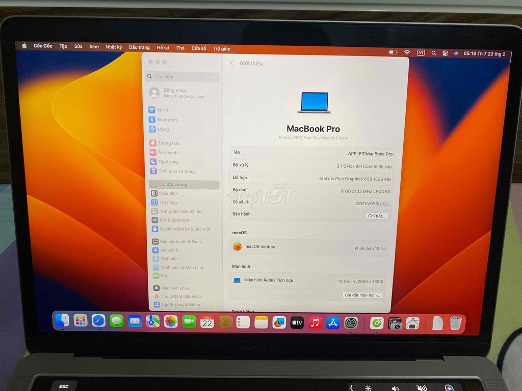 MacBook Pro 2017 i5/8/256 Touchbar