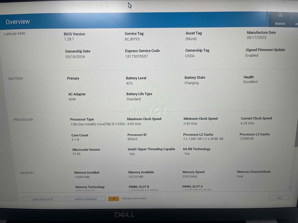 Dell Latitude 5440 i5 1335U 14 inch 16GB/256GB 98%. Mua bán Laptop tại Quận 3 Tp Hồ Chí Minh được đăng bởi Phú An hình 1