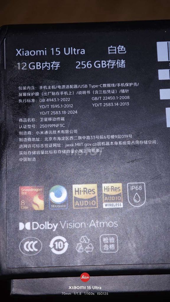 Xiaomi 15 Ultra 12GB/256GB Trắng Android 15. Mua bán Điện thoại tại Huyện Hàm Yên Tuyên Quang được đăng bởi Hùn hình 1
