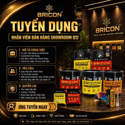 Tuyển Nhân viên bán hàng tại showroom VLXD Q12