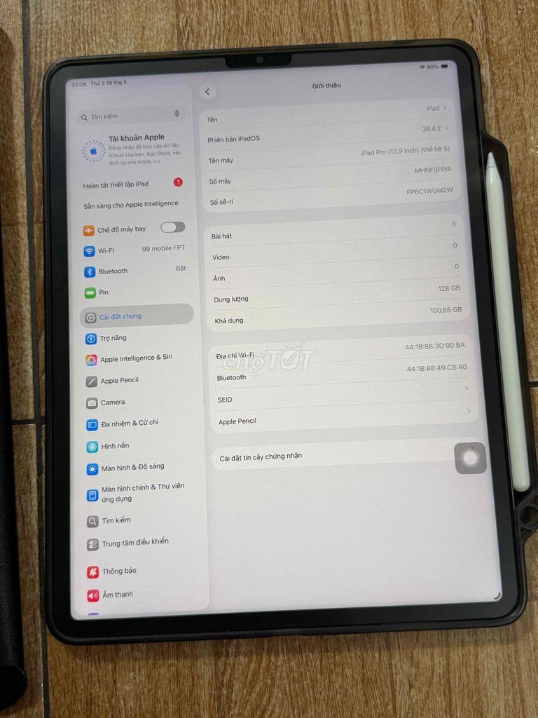 Apple iPad Pro M1 2021 128GB Xám. Mua bán Máy tính bảng tại Quận Cầu Giấy Hà Nội được đăng bởi ĐỨC ANH hình 1