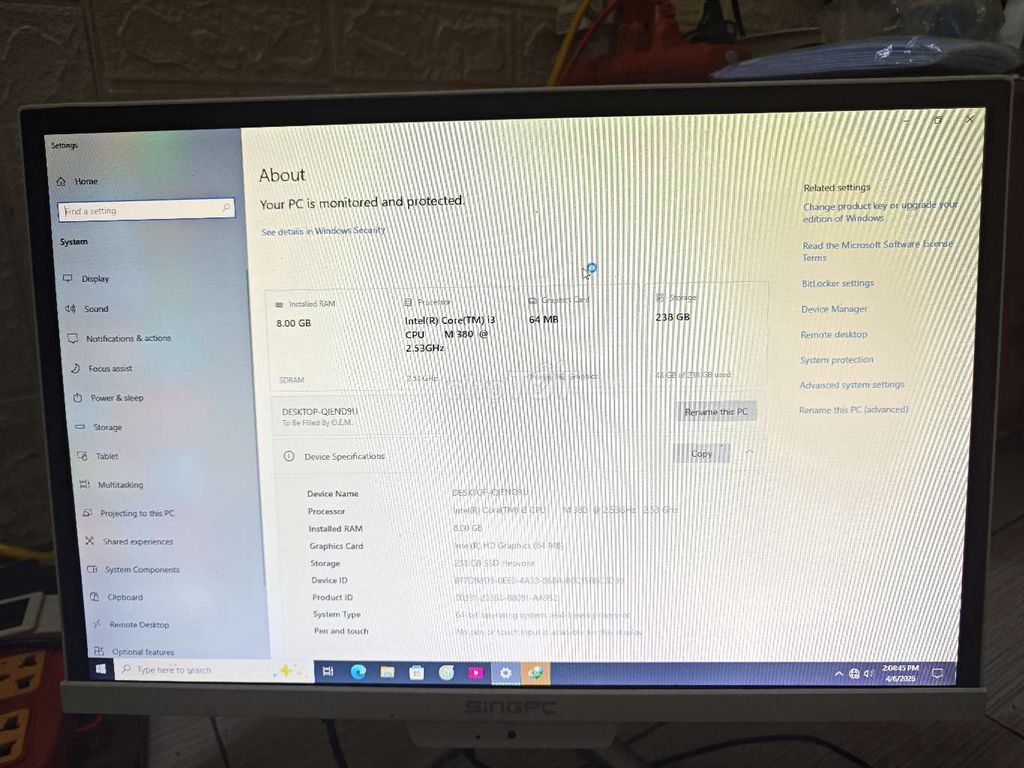 SingPC M19K133782-W i3 19 inch. Mua bán Máy tính để bàn tại Quận Bắc Từ Liêm Hà Nội được đăng bởi Trần Quang Tiến hình 1