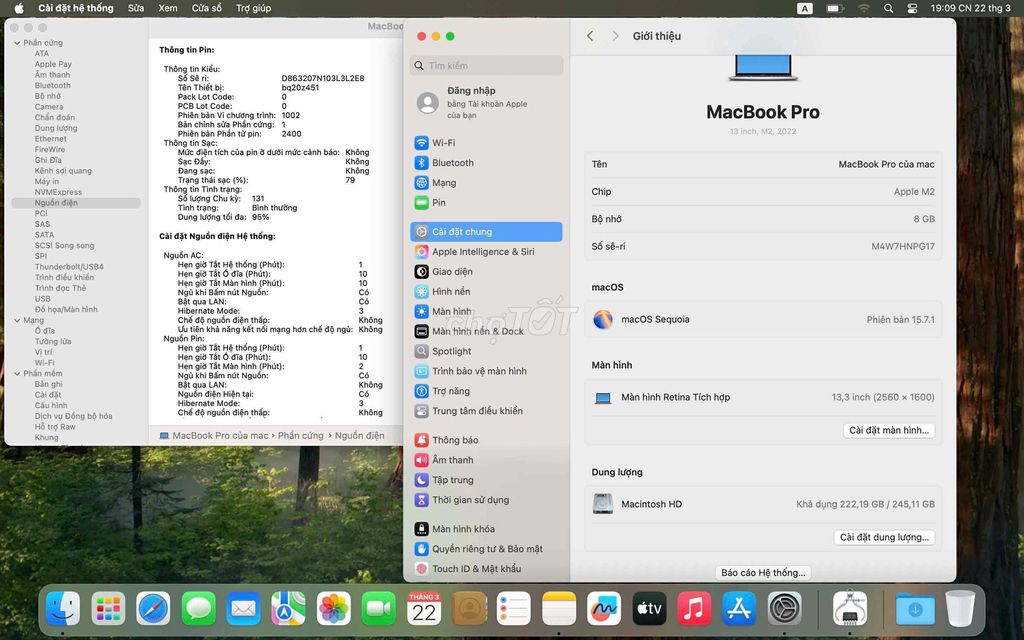 Apple Macbook Pro M2 13 inch 8GB/256GB 99%. Mua bán Laptop tại Quận Thanh Xuân Hà Nội được đăng bởi Tống Văn Hoà hình 1