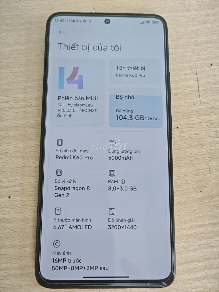 Xiaomi Redmi K60 Pro 128GB Đen. Mua bán Điện thoại tại Thành phố Bảo Lộc Lâm Đồng được đăng bởi Xuân Hữu hình 1