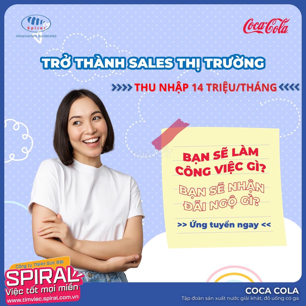 [Hà Nội] Sale Thị Trường Coca Cola Tuyển Dụng