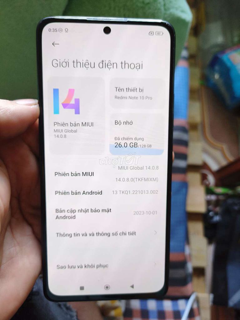 Xiaomi Redmi Note 10 Pro 128GB Đen. Mua bán Điện thoại tại Quận Nam Từ Liêm Hà Nội được đăng bởi Hoàng Đông hình 1