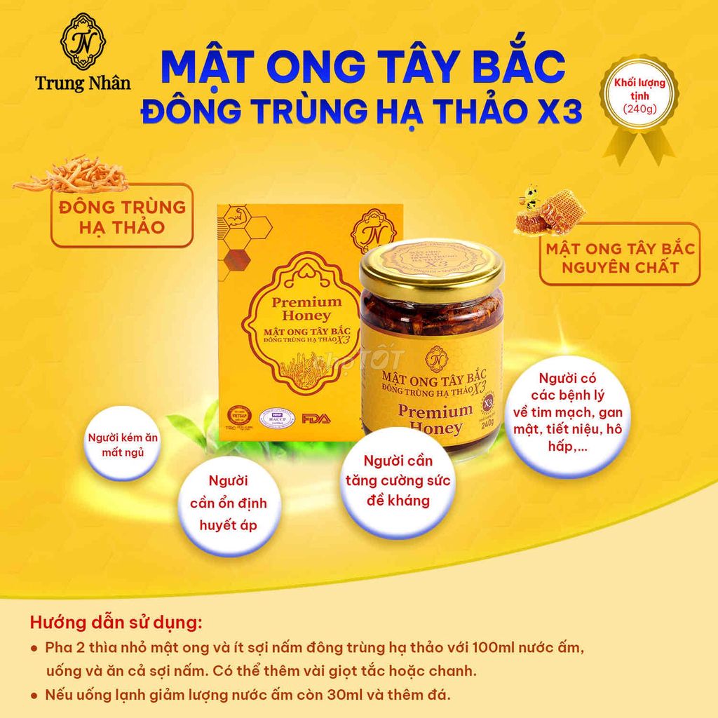 Mật ong Trung Nhân Đông Trùng Hạ Thảo X3. Mua bán Đồ ăn, thực phẩm và các loại khác tại Huyện Như Xuân Thanh Hóa được đăng bởi Lương phương hình 1