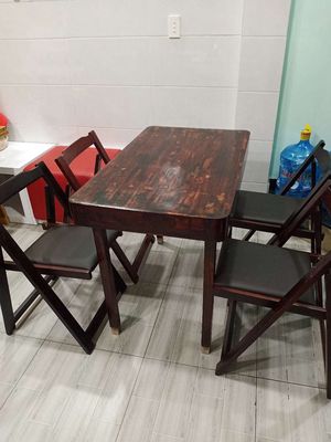 Thanh lý bộ bàn ăn 4 ghế xếp gỗ cao su.. Mua bán Bàn ghế tại Quận Tân Phú Tp Hồ Chí Minh được đăng bởi Trâm Trần