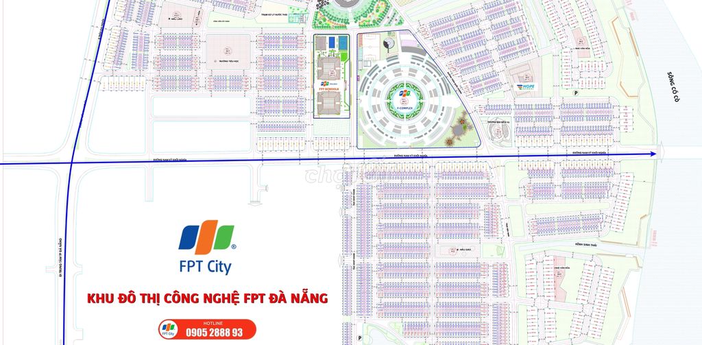 Bán đất mặt tiền đường Nam Kỳ Khởi Nghĩa khu FPT City giá chỉ 43tr/m2