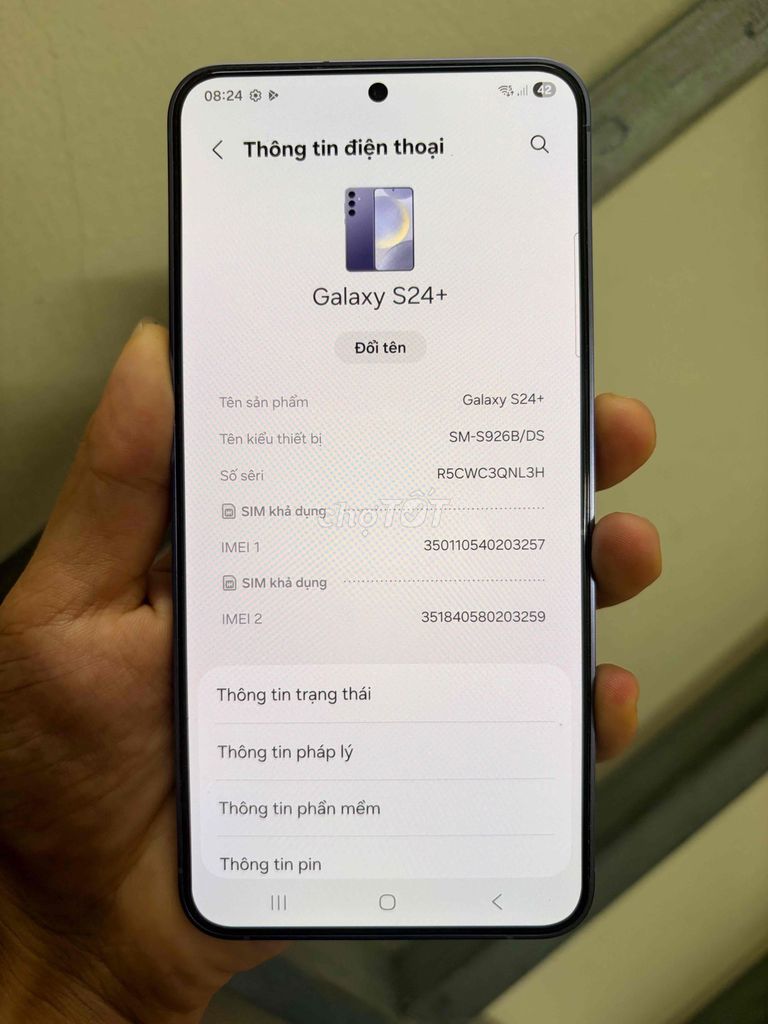 Samsung Galaxy S24 Plus 12GB 256GB Tím. Mua bán Điện thoại tại Quận Tây Hồ Hà Nội được đăng bởi Hoàng Ngọc Tuấn hình 1