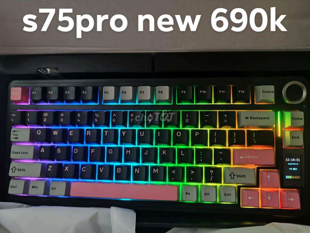 Bàn phím cơ Aula S75 Pro Đen hồng Mới. Mua bán Phụ kiện (Màn hình, Chuột...) tại Quận Thốt Nốt Cần Thơ được đăng bởi A Chí hình 1