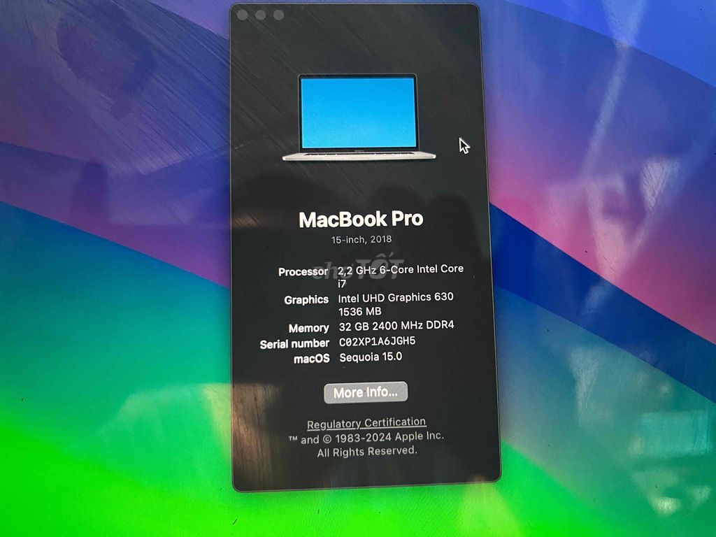MacBook Pro 2018 15 inch 32GB RAM. Mua bán Laptop tại Quận Tân Bình Tp Hồ Chí Minh được đăng bởi Quốc Bảo hình 1