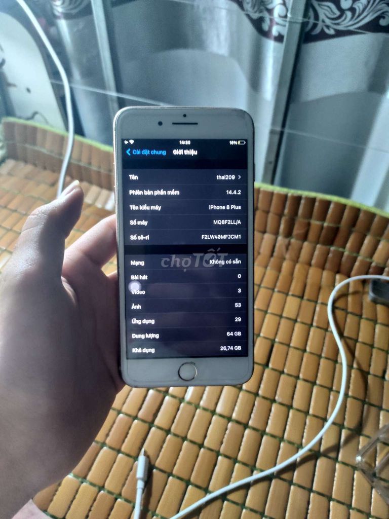 Apple iPhone 8 Plus 64GB Vàng Đã sử dụng. Mua bán Điện thoại tại Thị xã Duy Tiên Hà Nam được đăng bởi phạm hoàng thái hình 1