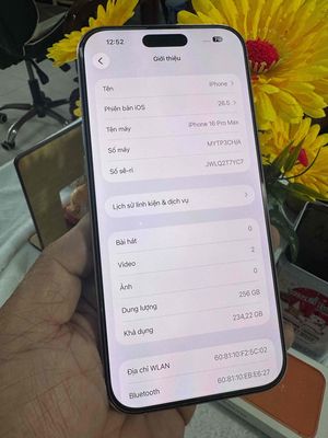 Apple iPhone 16 Pro Max 256GB Trắng 2 sim vật lý