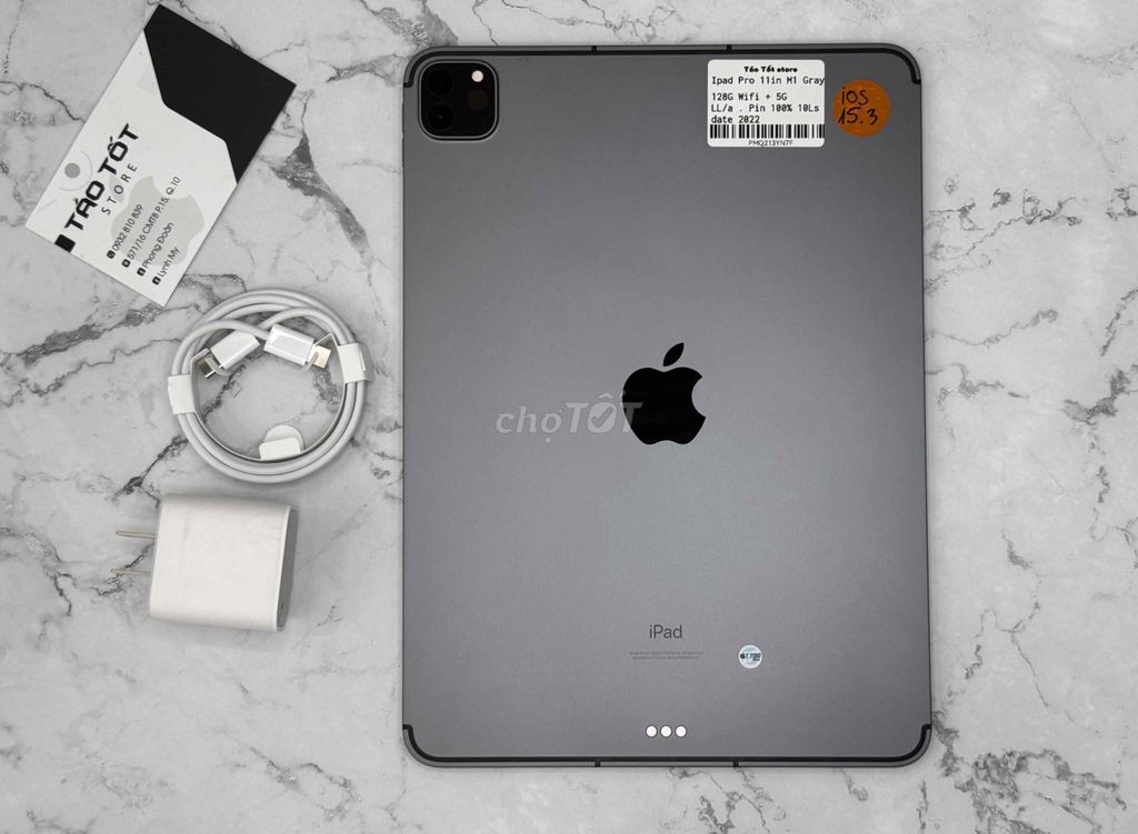 Ipad pro M1 128G Wifi + 5G lte Gray đẹp pin 100%