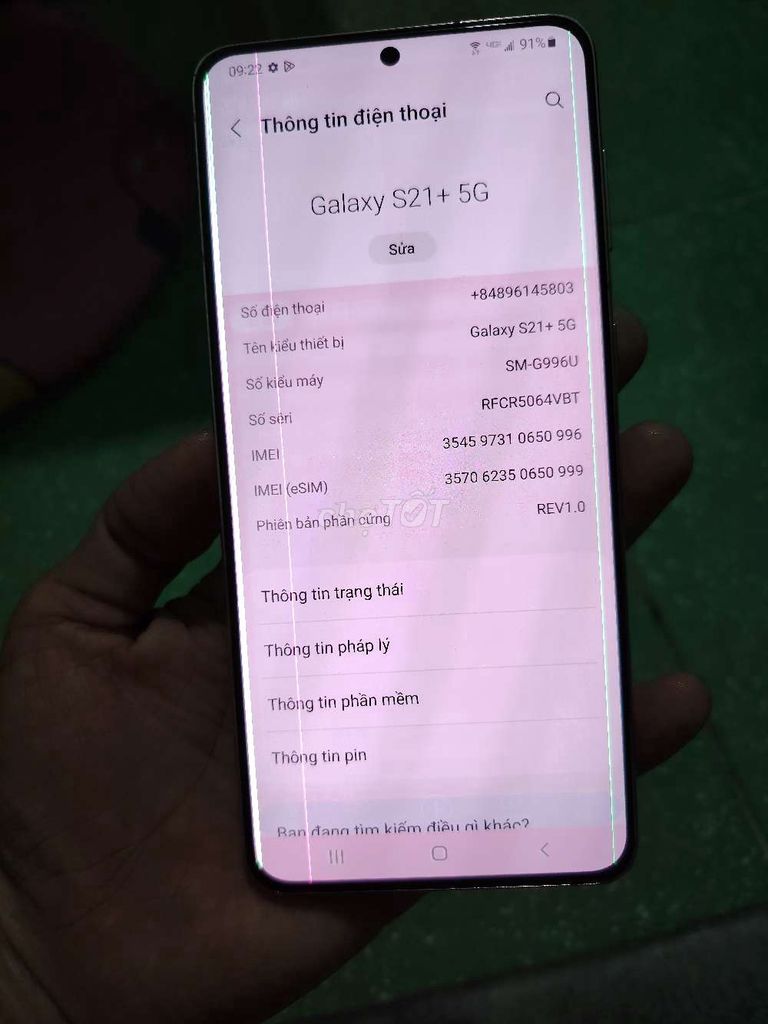 Samsung Galaxy S21+ 5G 128GB Xám. Mua bán Điện thoại tại Quận Bình Tân Tp Hồ Chí Minh được đăng bởi Không Thích Nhâyy024 hình 1