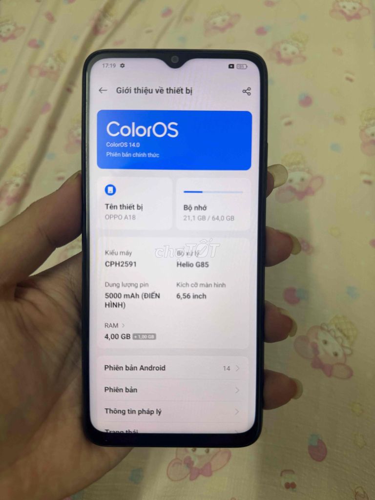 Oppo A18 64GB Đen. Mua bán Điện thoại tại Huyện Hoài Đức Hà Nội được đăng bởi Hiếu hình 1