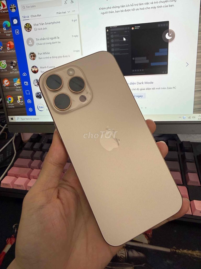 Apple iPhone 16 Pro Max 256GB Vàng. Mua bán Điện thoại tại Thành phố Nha Trang Khánh Hòa được đăng bởi khaitransmartphone hình 1