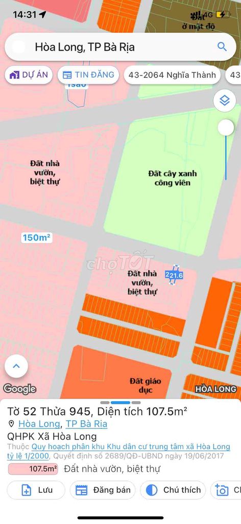 CHÍNH CHỦ BÁN 2 LÔ LIỀN KỀ LAN ANH 2, đường 17m đẹp. Mua bán đất tại Thành phố Bà Rịa Bà Rịa - Vũng Tàu được đăng bởi Hien Tran hình 2