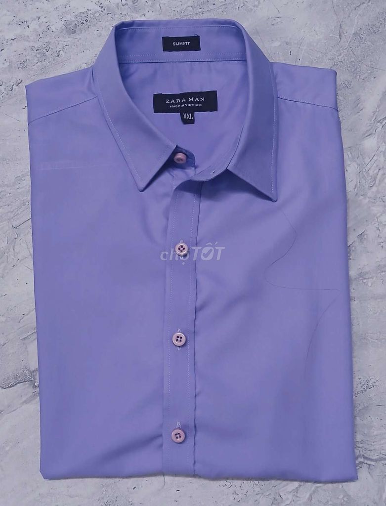 Áo sơ mi Zara Man nam Slim fit Xanh tím XXL. Mua bán Quần áo tại Quận 1 Tp Hồ Chí Minh được đăng bởi Trường Sơn hình 1