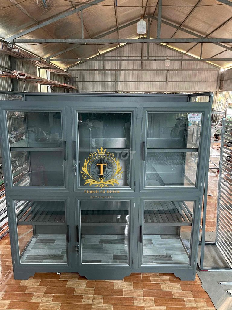 Tủ chén nhôm Xingfa Xám. Mua bán Tủ, kệ gia đình tại Huyện Chợ Mới An Giang được đăng bởi Đặng Hiếu Thạnh hình 1