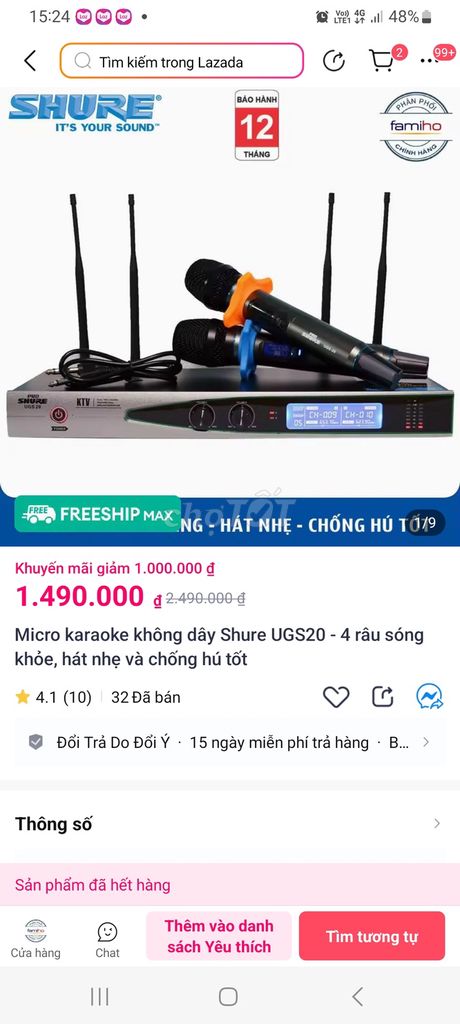 Micro không dây Shure UGS 20 Đen. Mua bán Tivi, Âm thanh tại Huyện Long Thành Đồng Nai được đăng bởi Thanh tuấn hình 1