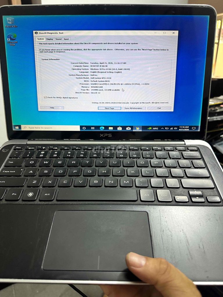 Dell XPS L321X i5-2467M 4GB Bạc. Mua bán Laptop tại Quận 12 Tp Hồ Chí Minh được đăng bởi Hoàng hình 1