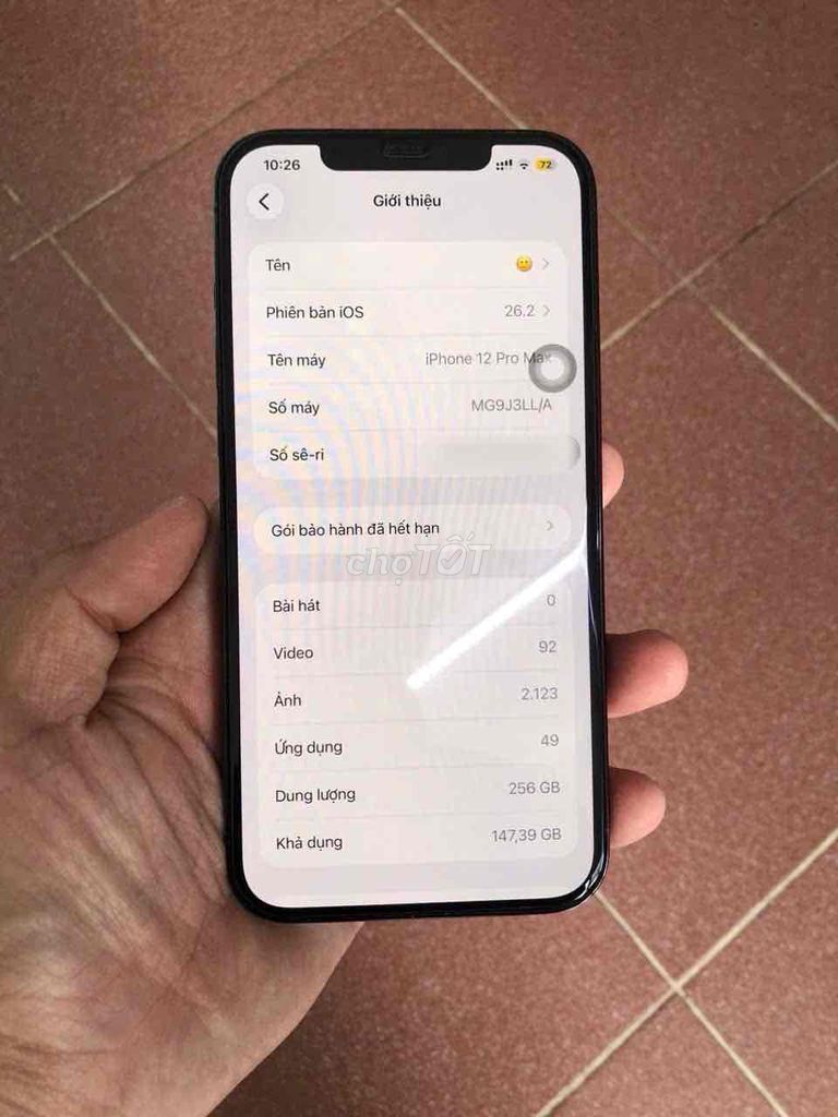iPhone 12 Pro Max 256GB Xám. Mua bán Điện thoại tại Thành phố Châu Đốc An Giang được đăng bởi KienMinh hình 1